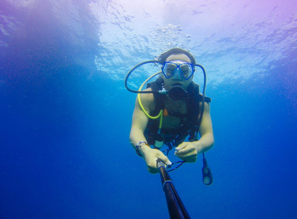 selfie pod wodą